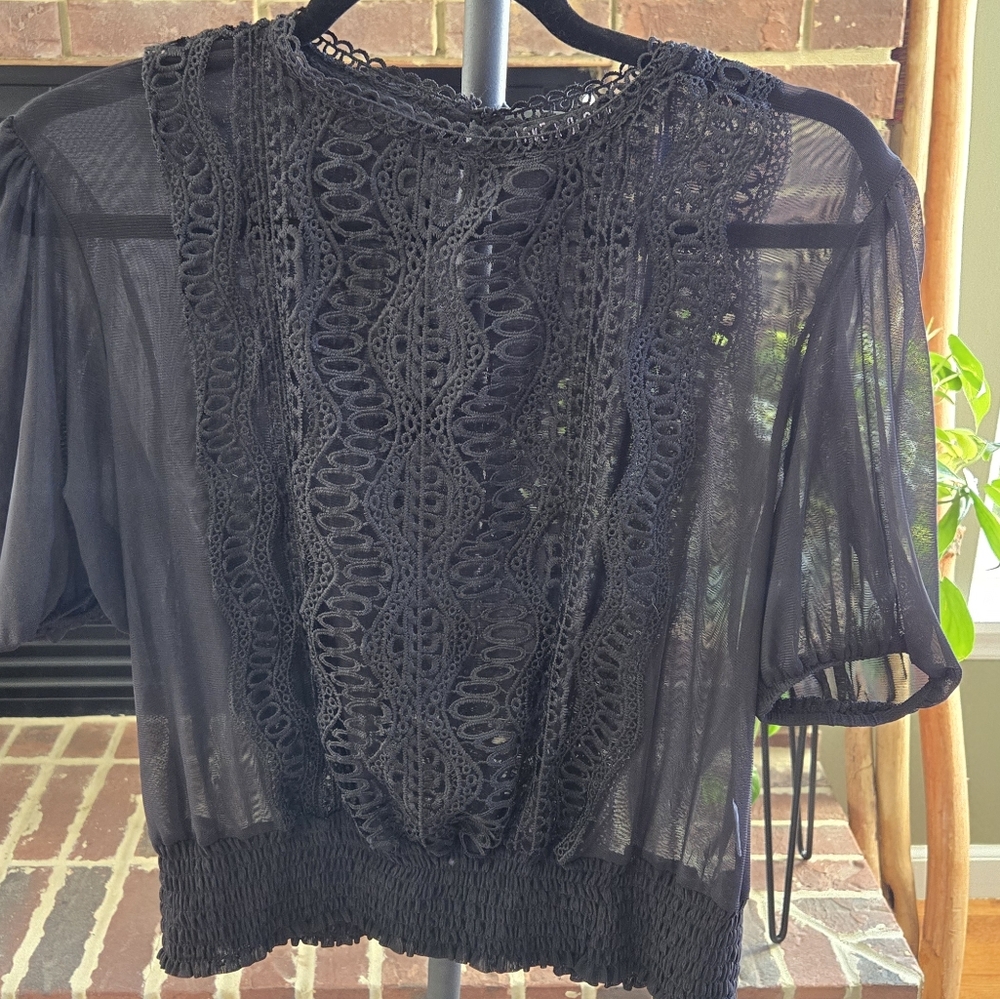Love X Design Black sheer top. Size Medium